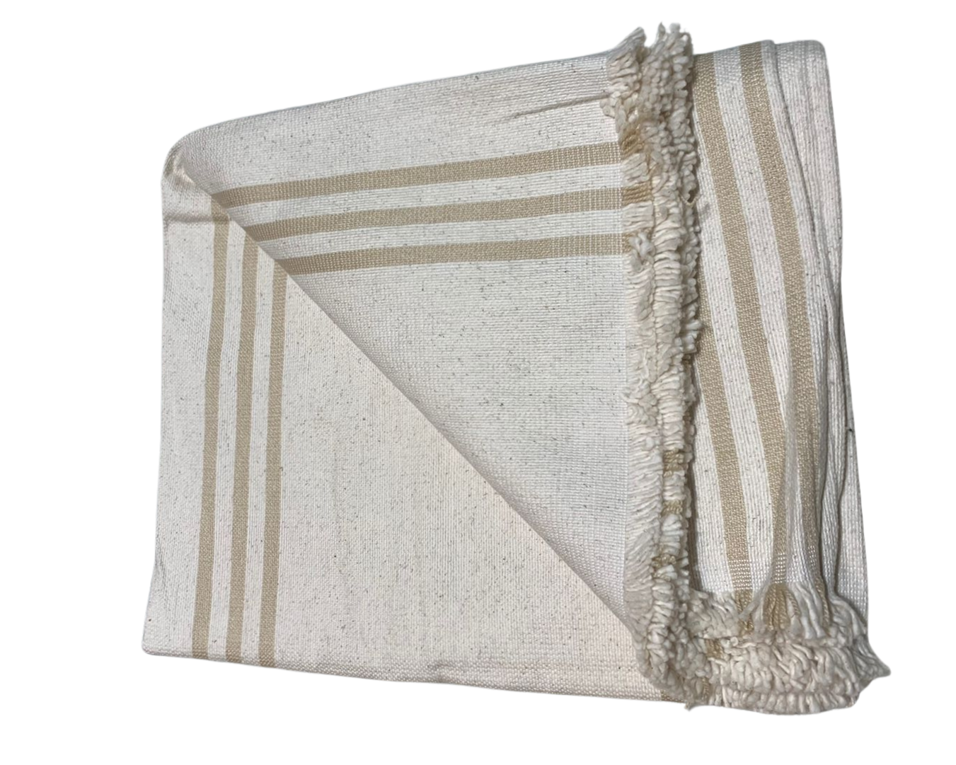 Manta para sillón o alfombra simil algodón con franjas – Pie de cama | Tienda de Banquitos