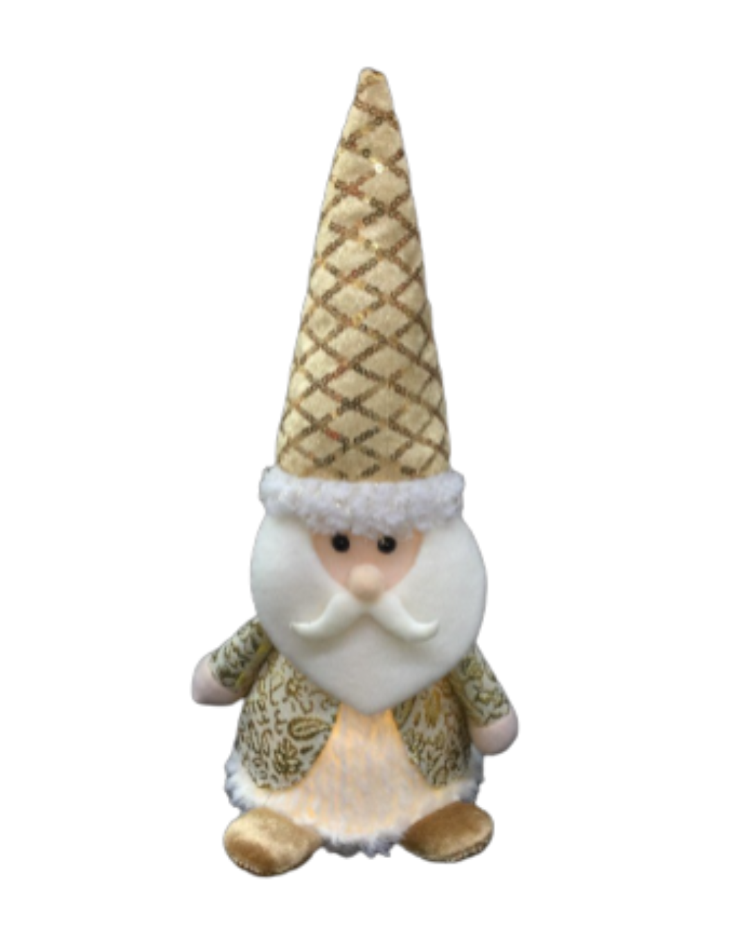 COLECCIÓN 2025 - Papa Noel parado dorado con Luz LED - 3 cuotas sin interés