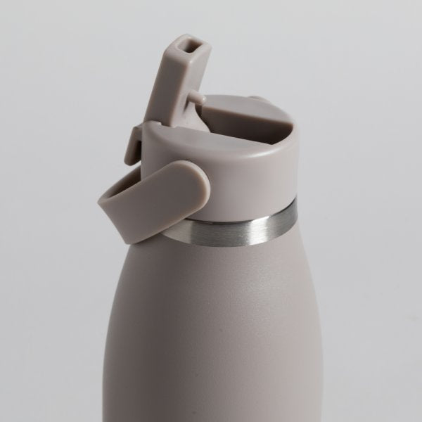Botella termica de acero inoxidable colo gris descuento durante el HOTSALE2025