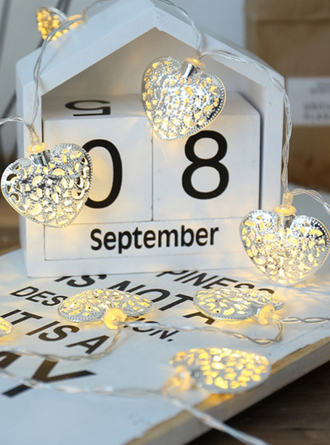 Guirnalda 10 Luces Corazones - 3 cuotas sin interés