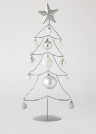 Árbol Navideño de metal con esferas Plateado- 3 cuotas sin interés