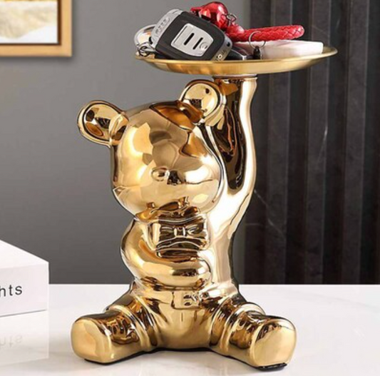 Bandeja Decorativa Osito Golden Glam - 3 cuotas sin interes