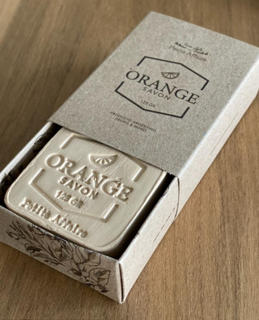 Jabón Orange 125 g – Detalle textura