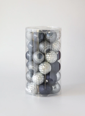 Set esferas navidad azul y plateado x41 - 3 cuotas sin interes