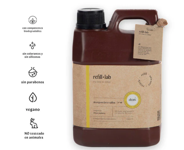 Detergente Refill Lab 2 litros – Detalle del tapón | Tienda de Banquitos