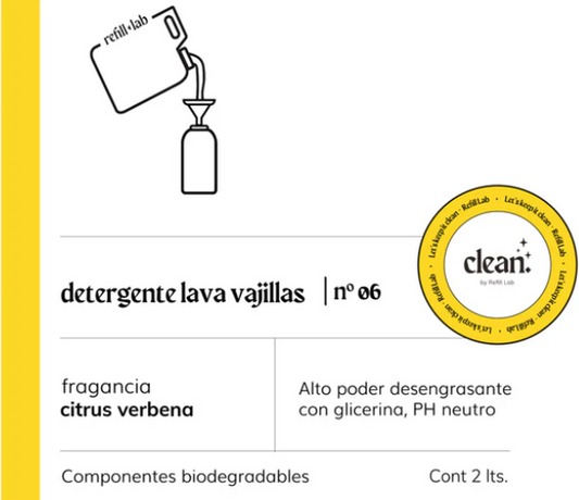 Detergente Refill Lab 2 litros – Vista lateral del bidón recargable | Tienda de Banquitos