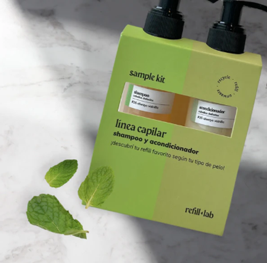 Sample Kit Capilar Refill Lab – probá shampoo y acondicionador recargables antes de elegir tu fragancia | Tienda de Banquitos