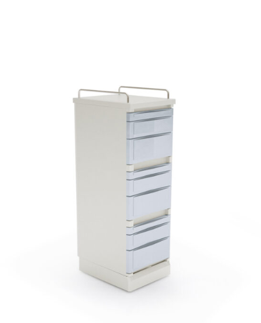 Sistema modular de guardado Carro 1931 con cajones y manijas superiores, ideal para organización en oficinas.