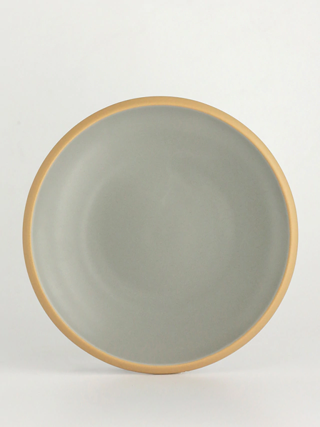 plato playo hampshire redondo color gris y beige de porcelana con descuento por el HOTSALE