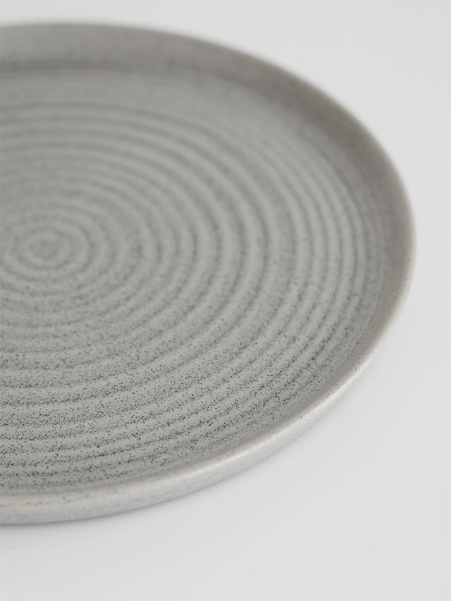 Plato postre redondo de porcelana color gris grey
