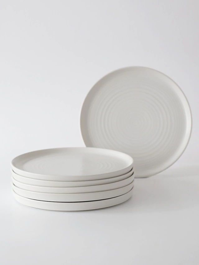 Plato postre blanco fushion de porcelana