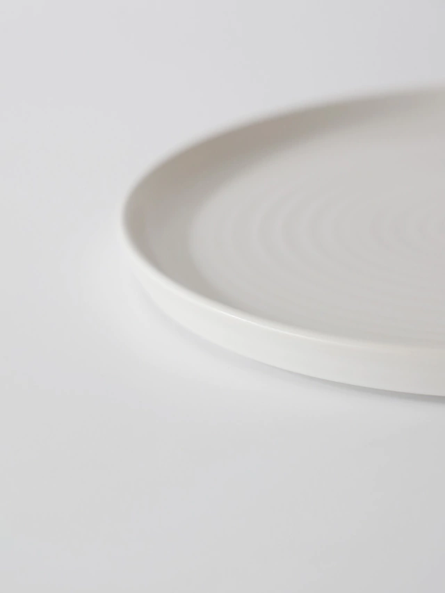 Plato postre blanco fushion de porcelana