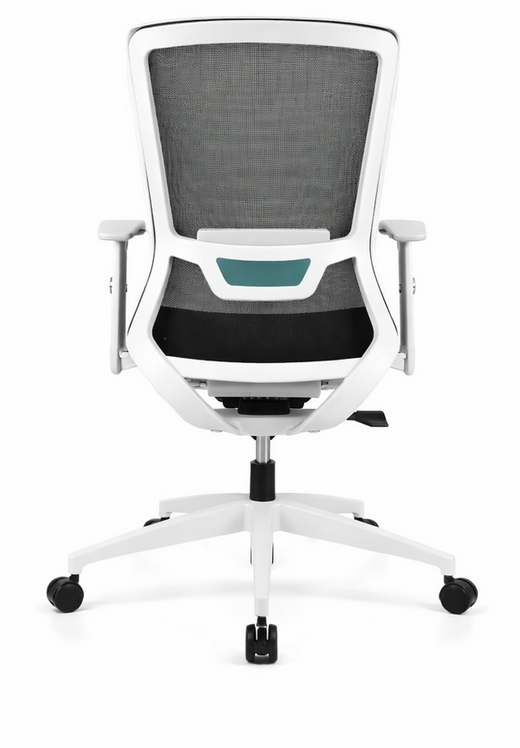 Silla operativa Corporate con respaldo de malla y asiento tapizado, estructura moderna para oficina.
