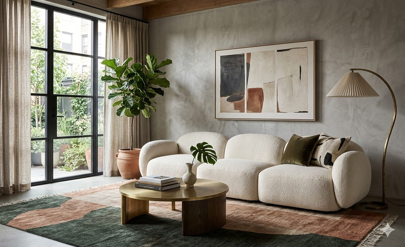 Sofa con curvas, muy comodo y versatil para cada ambiente
