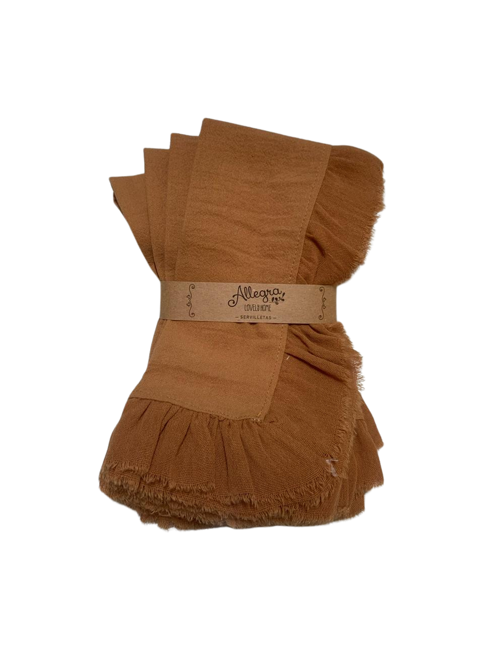 Servilletas de tussor con flecos de gasa x4 – Juego de mesa - Pack X 4