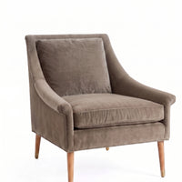 Sillón de un cuerpo Bélgica color Stone en pana antimanchas importada, diseño simple y envolvente — perfecto para un espacio de lectura sereno. Hecho a medida por Tienda de Banquitos.