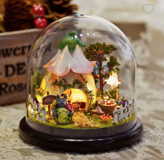 Kit Do It Yourself Mini Paraíso con Luces - casa en miniatura armable con luces LED