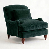 Sillón Minerva de un cuerpo tapizado en verde inglés, Tienda de Banquitos