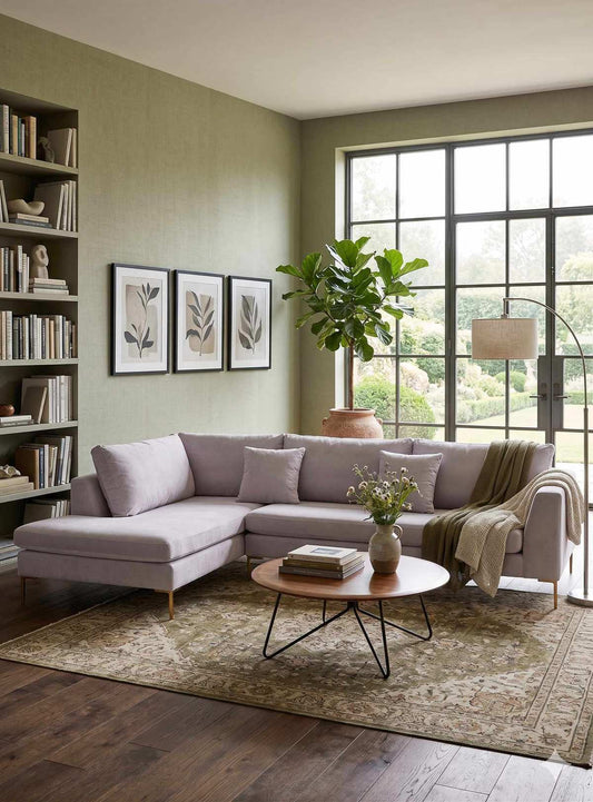 Sillón esquinero Nórdico Bélgica – sofá en L minimalista tapizado a medida | Tienda de Banquitos