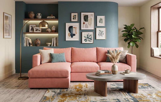Sillón esquinero Contemporáneo Richard – sofá en L tapizado a medida | Tienda de Banquitos
