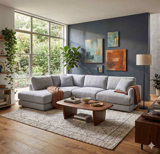 Sillón esquinero Moderno Elton – sofá en L para living grande | Tienda de Banquitos