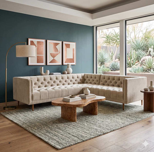 Sillón esquinero Bella Donna – sofá en L elegante para living moderno | Tienda de Banquitos
