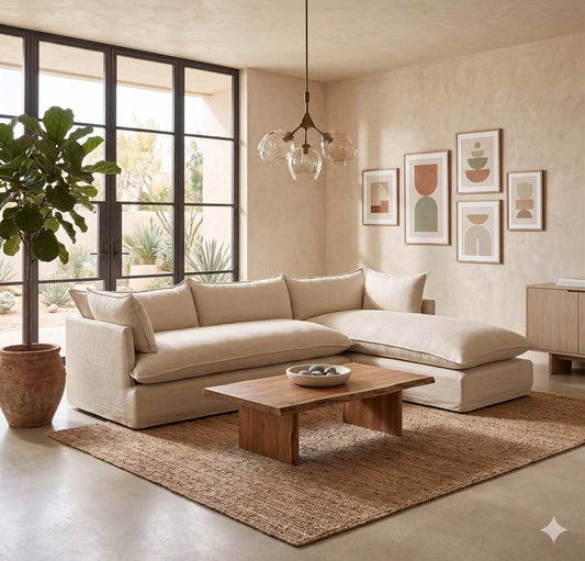 Sillón esquinero Comfy – sofá en L extra cómodo con funda lavable | Tienda de Banquitos