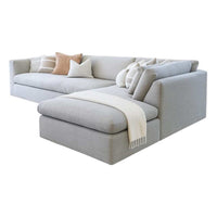Sillón esquinero Cúrcuma tapizado en gris – sofá en L personalizable a medida
