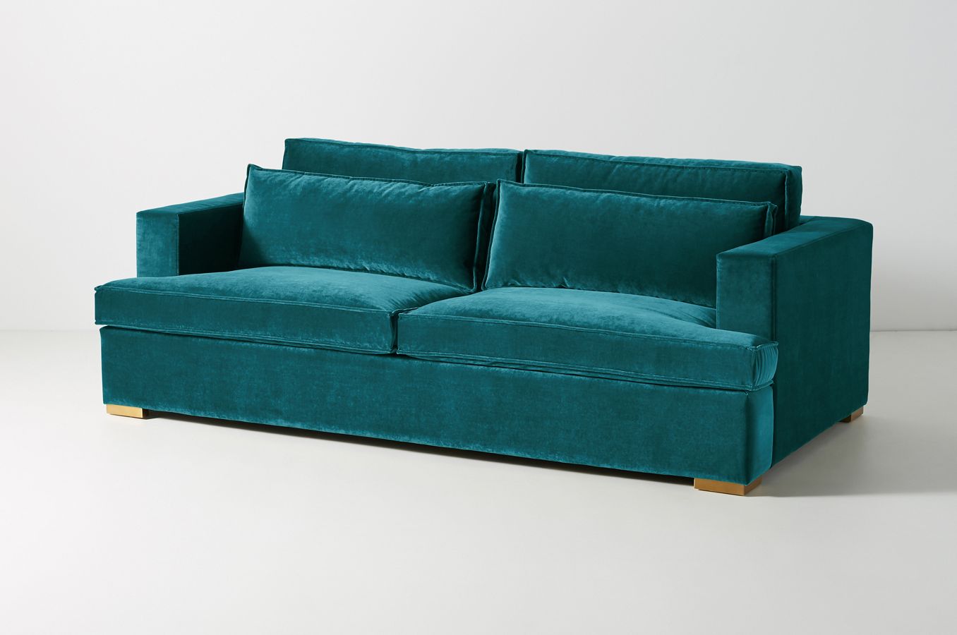 Sillón de dos cuerpos color verde azulado