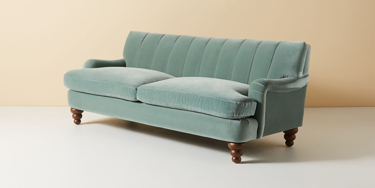 Sillón de dos cuerpos color celeste