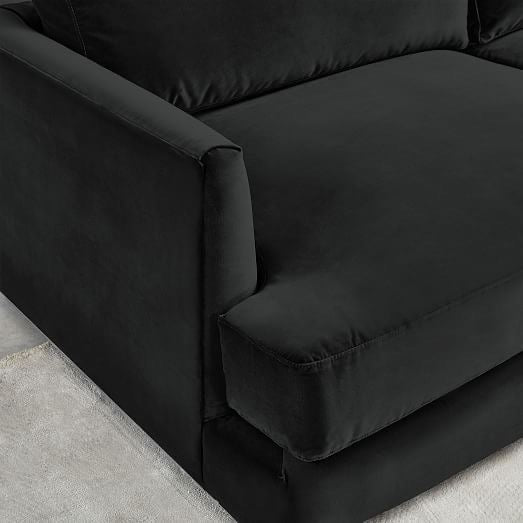 Sillón de dos o tres cuerpos Elton estilo moderno en pana antimancha importada color negro