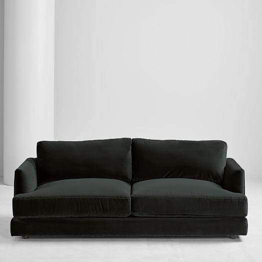 Sillón de dos o tres cuerpos Elton estilo moderno en pana antimancha importada color negro