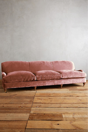 Sillón de tres cuerpos estilo vintage color rosa