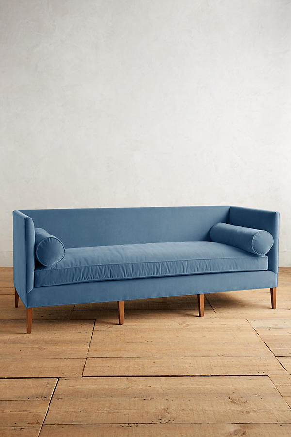 Sillón de dos cuerpos estilo moderno color azul francia