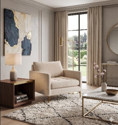 Sillón Ristretto 1 cuerpo tapizado a medida en color crema — Tienda de Banquitos