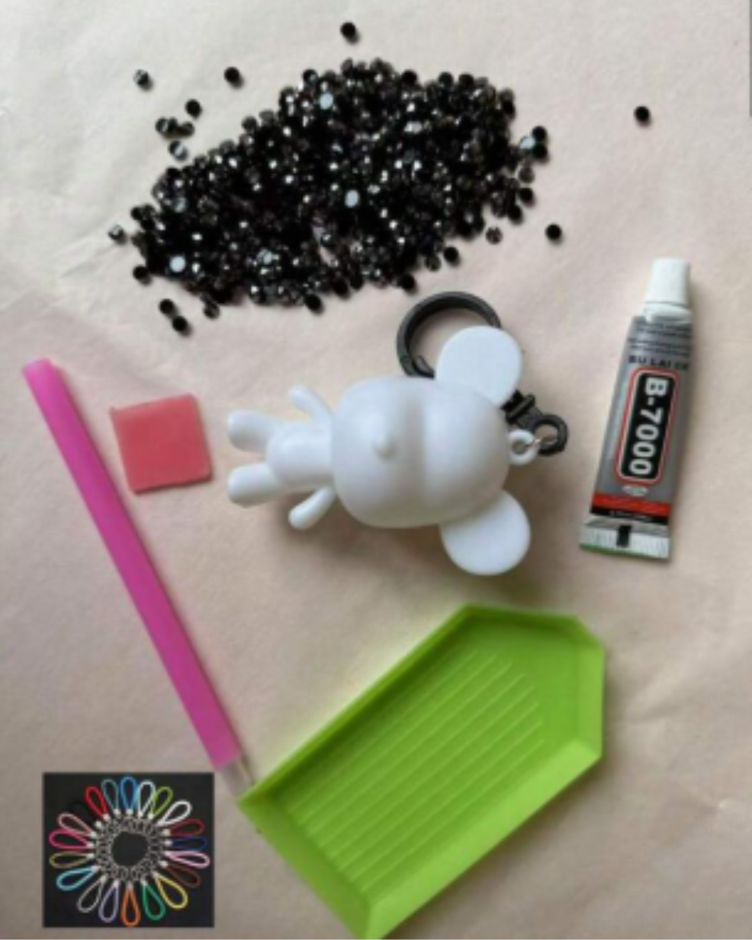 Kit Diamond Painting Bear mini llavero - 3 cuotas sin interes