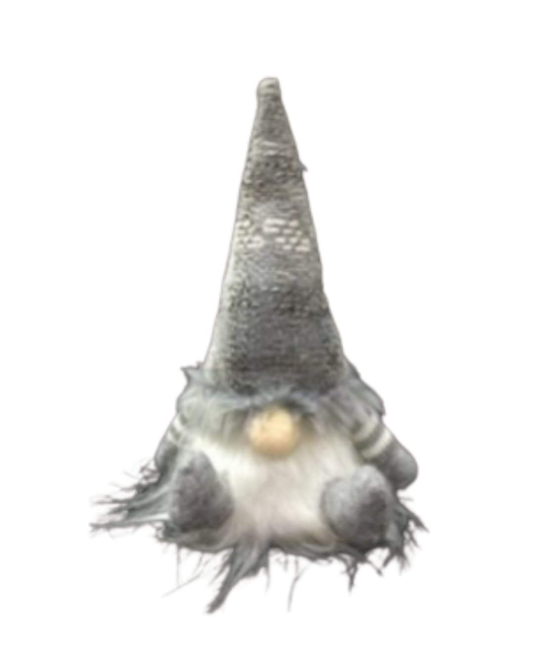 COLECCIÓN 2025 - Gnomo sentado gris con Luz LED - 3 cuotas sin interés