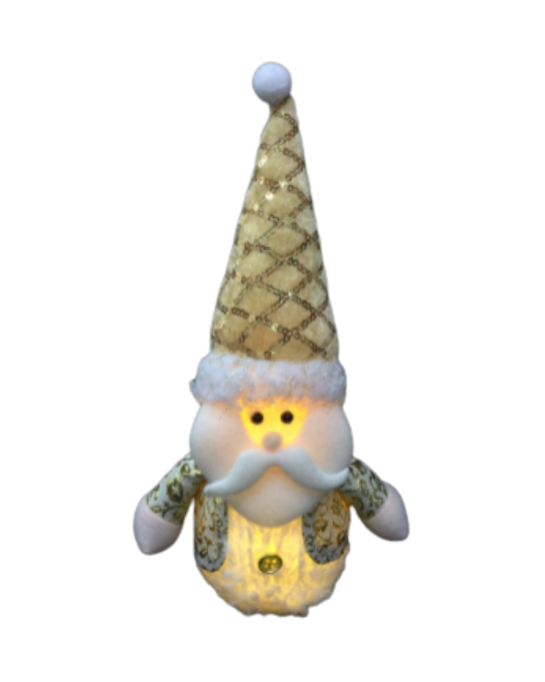 COLECCIÓN 2025 - Papa Noel de apoyo dorado con Luz LED - 3 cuotas sin interés