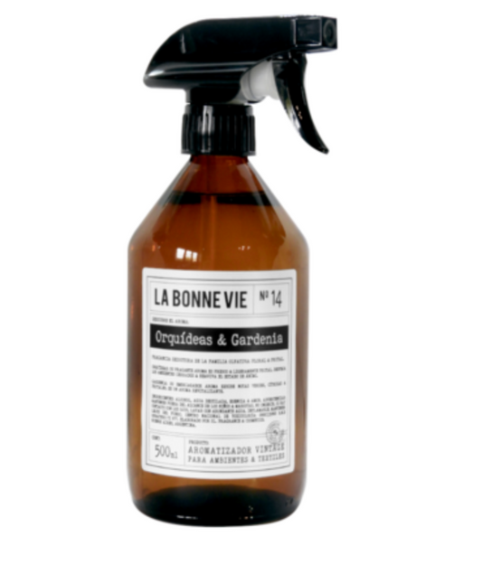 Aromatizador de vidrio La Bonne Vie 500 ml reutilizable para ambiente y textiles