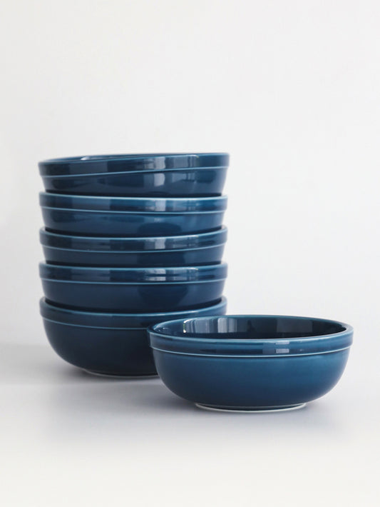 Bowl color azul de porcelana 6 unidades con descuento durante el hotsale 2025