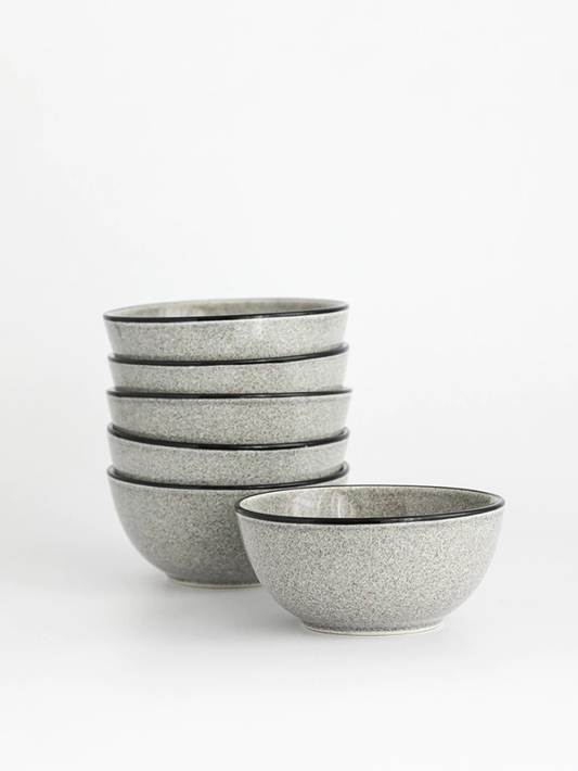 Bowl color gris en porcelana 6 unidades con descuento durante el hotsale 2025