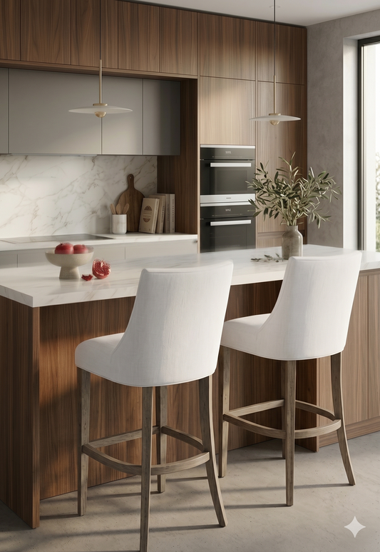 Banquetas altas para barra y cocina de diseño moderno, cómodas y funcionales para espacios contemporáneos.