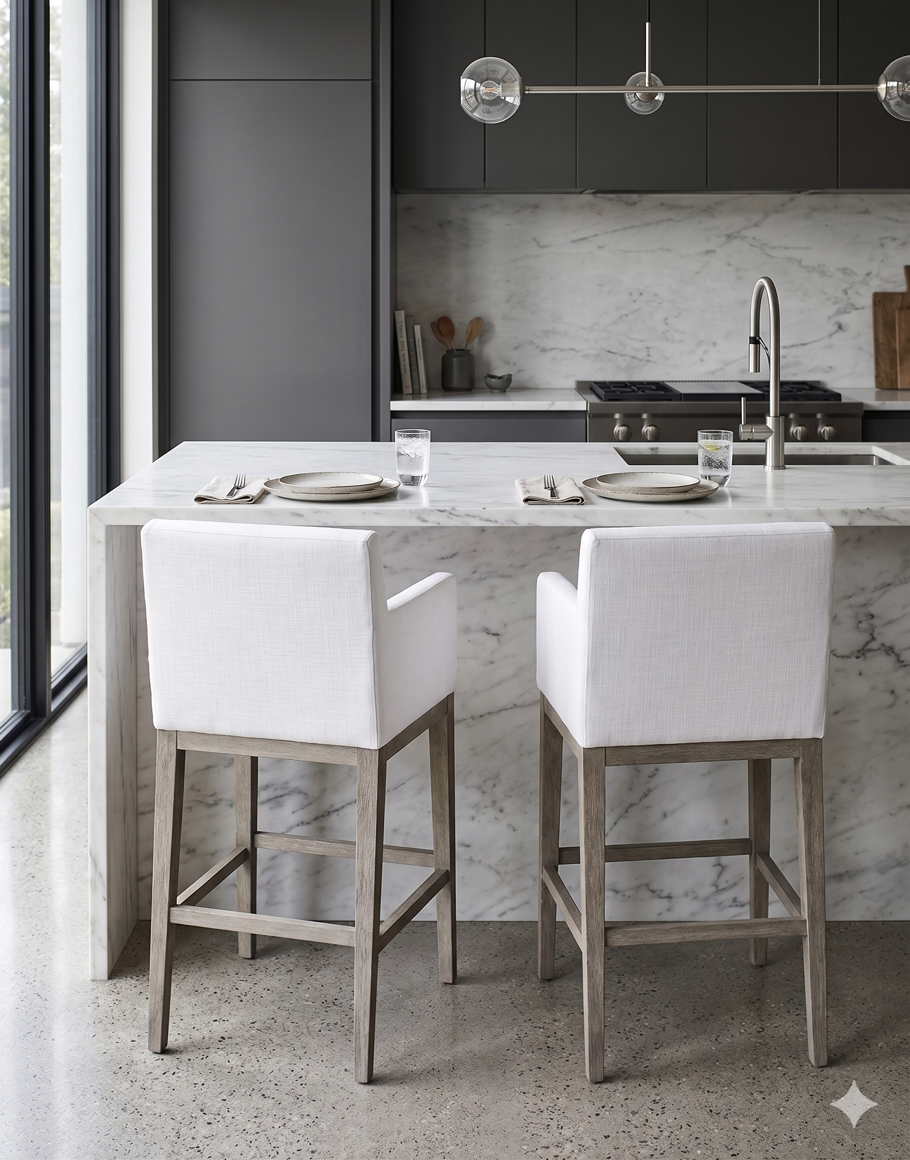 Banqueta Alta Valentina render – Tapizado en tela premium | Tienda de Banquitos
