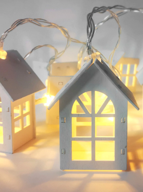 Guirnalda 10 Luces Casitas - 3 cuotas sin interés