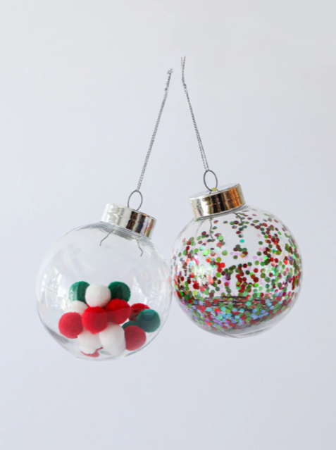 Set esferas navidad Transparentes con rellenos - 3 cuotas sin interés