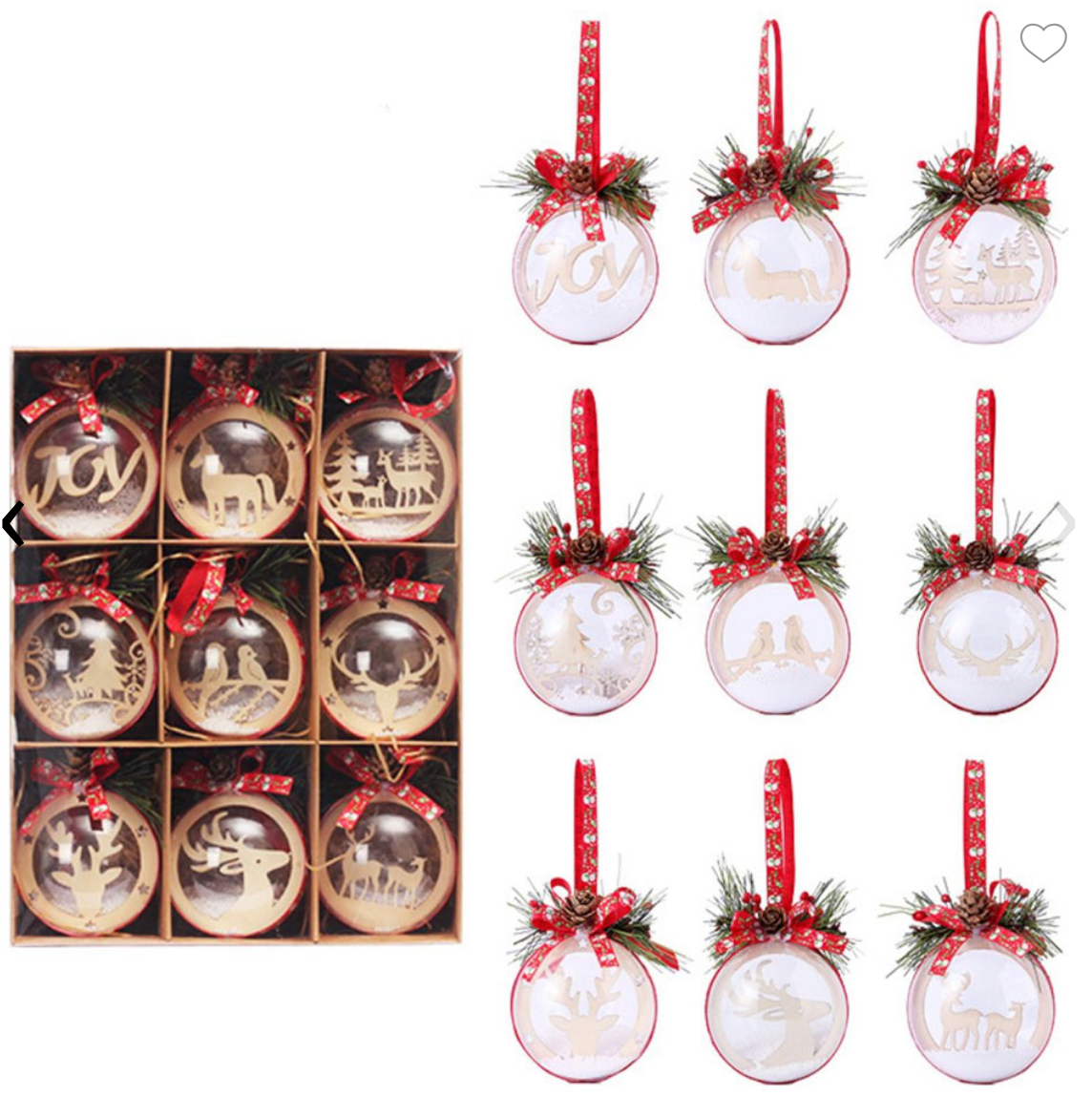 Esferas Navideñas 9 piezas- 3 cuotas sin interés