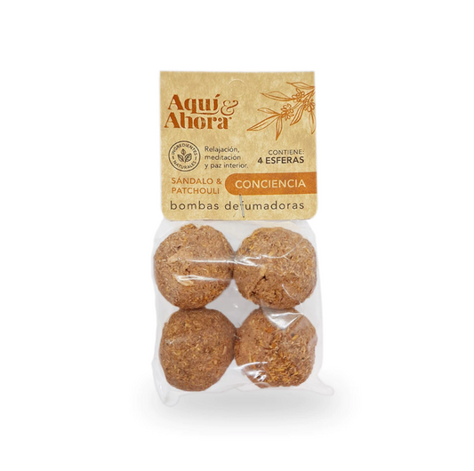 Bombas Defumadoras de Sándalo & Patchouli X4 - CONCIENCIA - Aqui y Ahora - 3 cuotas sin interes
