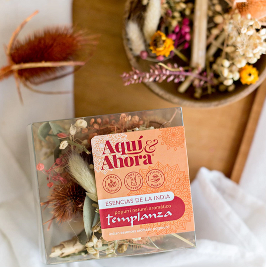Popurrí Natural Aromático de Esencia De La India - TEMPLANZA - Aqui y Ahora - 3 cuotas sin interes