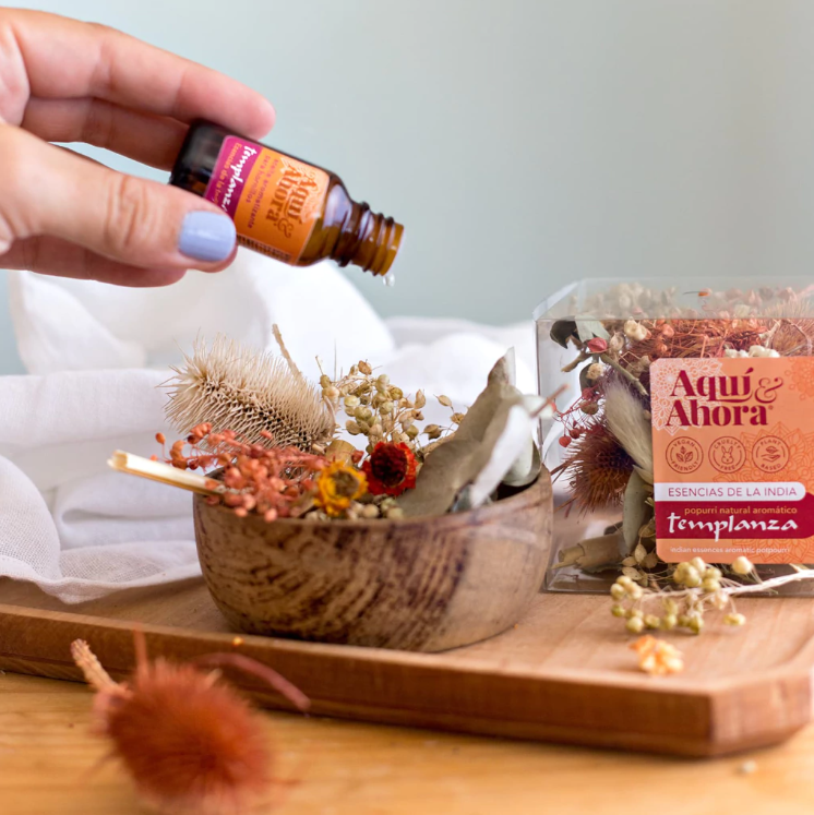 Popurrí Natural Aromático de Esencia De La India - TEMPLANZA - Aqui y Ahora - 3 cuotas sin interes