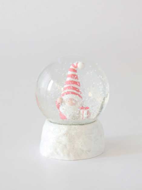 Bola de nieve navideña Duende rosa - 3 cuotas sin interés